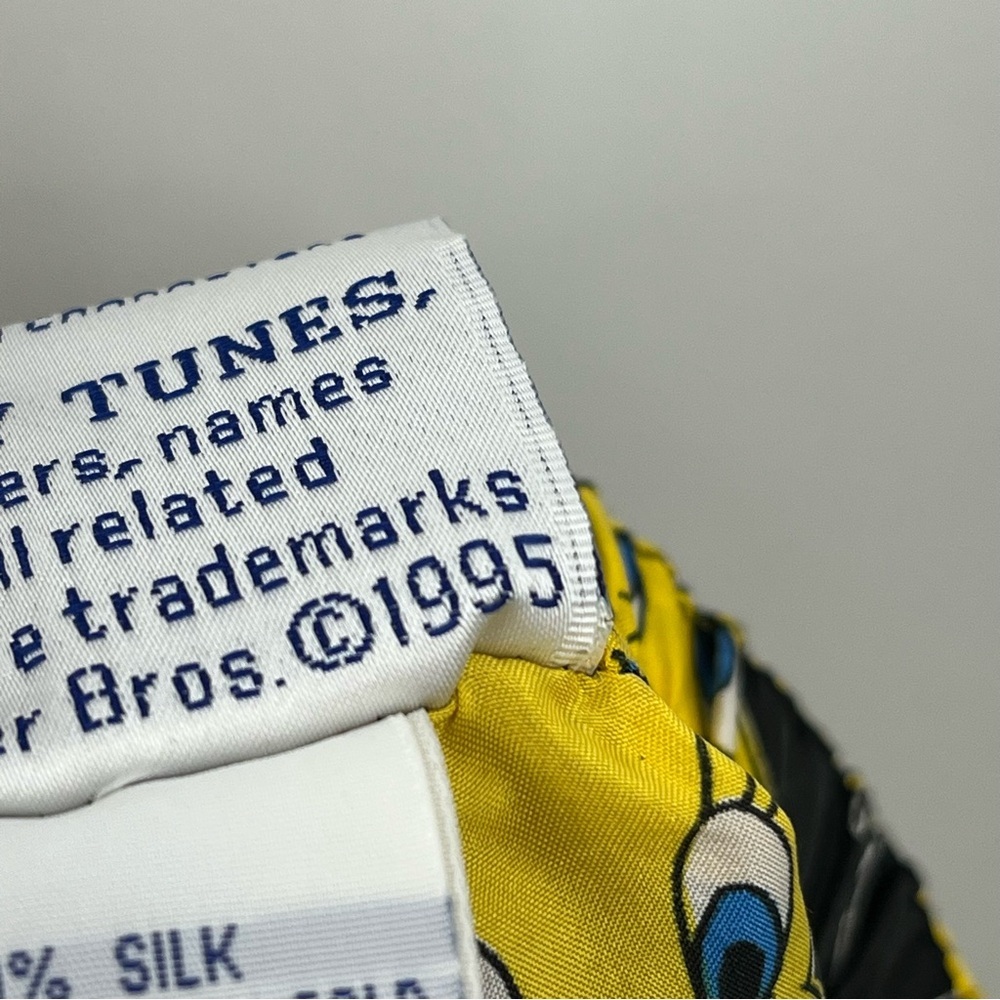NWT 90s Vintage Tweety Looney Tunes 100% Silk 0919 Men's Boxer Shorts Toons - Picture 8 of 11